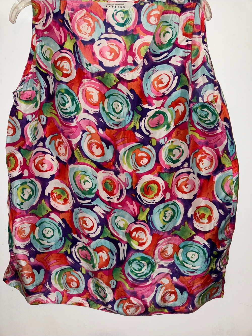 Express Multicolor Floral Print Tank Top - Pink, Purple, Green, Red